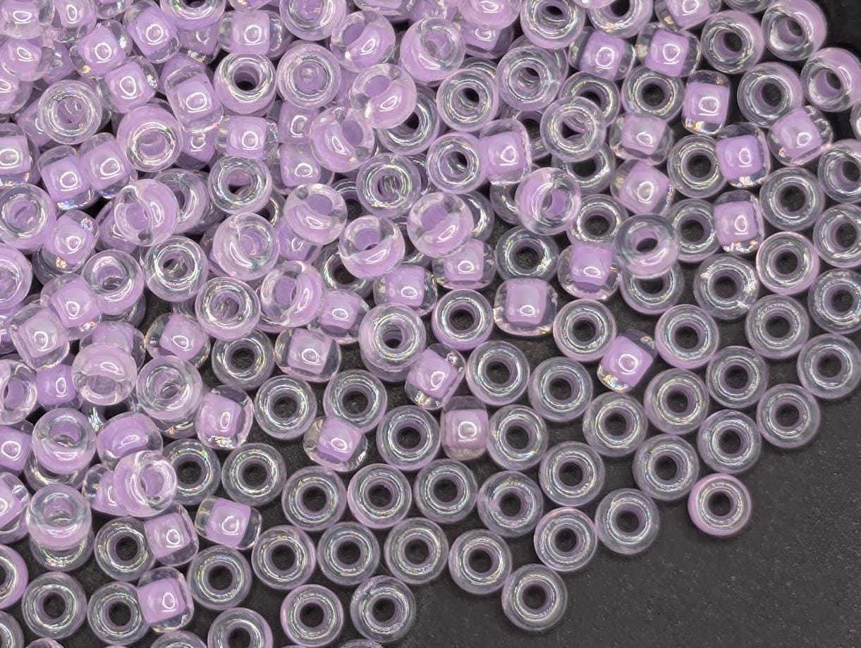 Miyuki Seed Beads: Crystal Lavender Inside Color (11/0, 20g Tube) | Japanese Seed Beads | Bead Weaving Embroidery Supply | DIY Jewelry