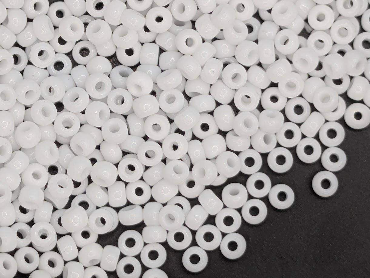 Miyuki Rocaille Seed Beads 11/0: White Opaque, 20g Pack | Japanese Seed Beads | Bead Weaving Embroidery Supply | DIY Jewelry