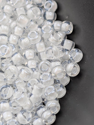 8-1104 Miyuki Rocaille 8/0 | Crystal/White Inside Color Lined 20g | Japanese Seed Beads | Bead Weaving Embroidery Supply | DIY Jewelry