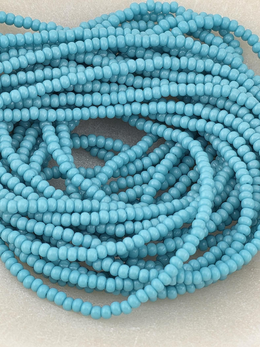 Translucent Opal Blue Turquoise | Size 11 | Half-Hank (12" 6-String) | Preciosa-Ornela Glass Seed Beads | Czech Seed Beads