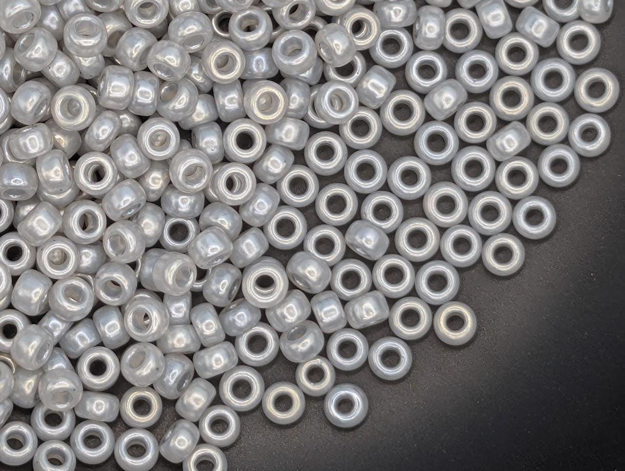 Miyuki Seed Beads: 11/0 Ceylon Grey Smooth Glass - 20g Pack | Japanese Seed Beads | Bead Weaving Embroidery Supply | DIY Jewelry