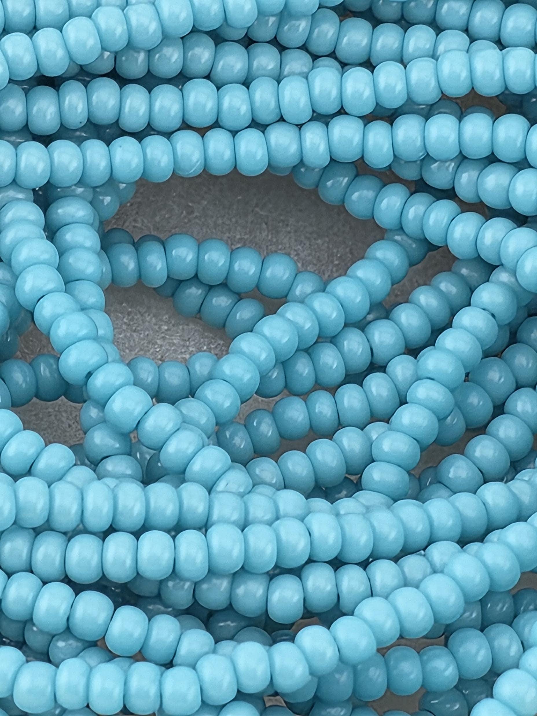 Translucent Opal Blue Turquoise | Size 11 | Half-Hank (12" 6-String) | Preciosa-Ornela Glass Seed Beads | Czech Seed Beads