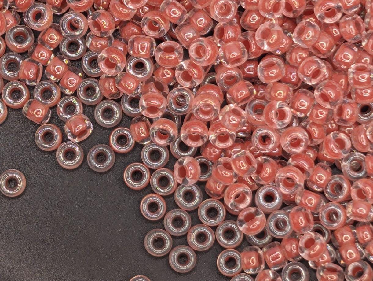 Miyuki Seed Beads 11/0 - Crystal Burnt Orange Inside Color Lined, 20g | Japanese Seed Beads | Bead Weaving Embroidery Supply | DIY Jewelry