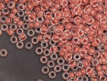 Miyuki Seed Beads 11/0 - Crystal Burnt Orange Inside Color Lined, 20g | Japanese Seed Beads | Bead Weaving Embroidery Supply | DIY Jewelry