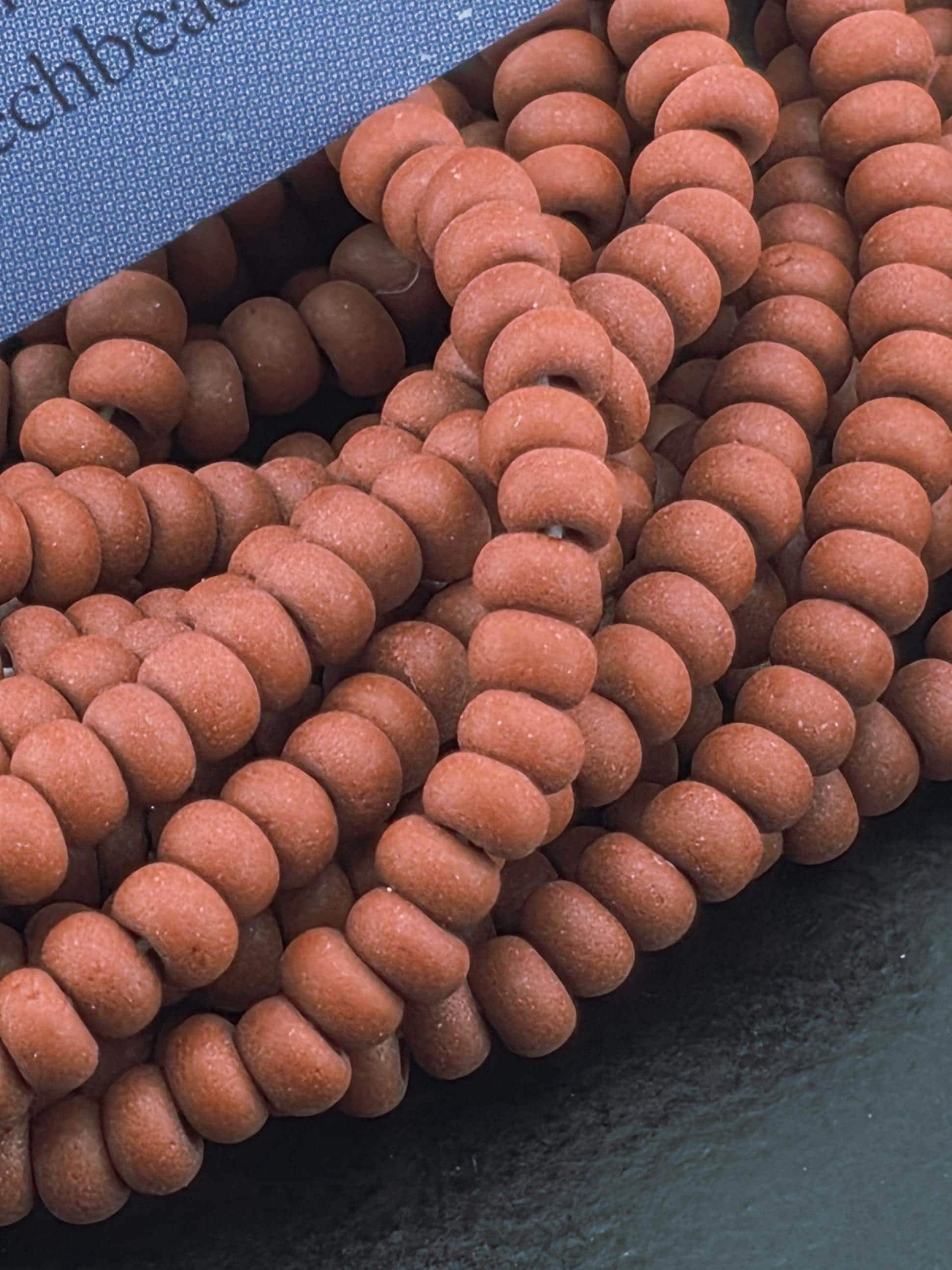Opaque Matte Brown Pieces | Size 8 | Half-Hank (12" 6-String) | Preciosa-Ornela Glass Seed Beads | Czech Seed Beads