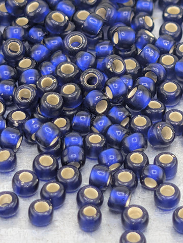 Silver-Lined Frosted Cobalt Size 8/0 Toho Round 2.5" tube | Japanese Seed Beads | Bead Weaving Embroidery Supply | DIY Jewelry