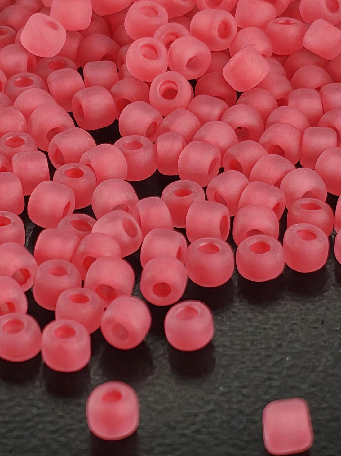 Matsuno Seed Beads Size 6: Translucent Matte Pink, 15g Pack