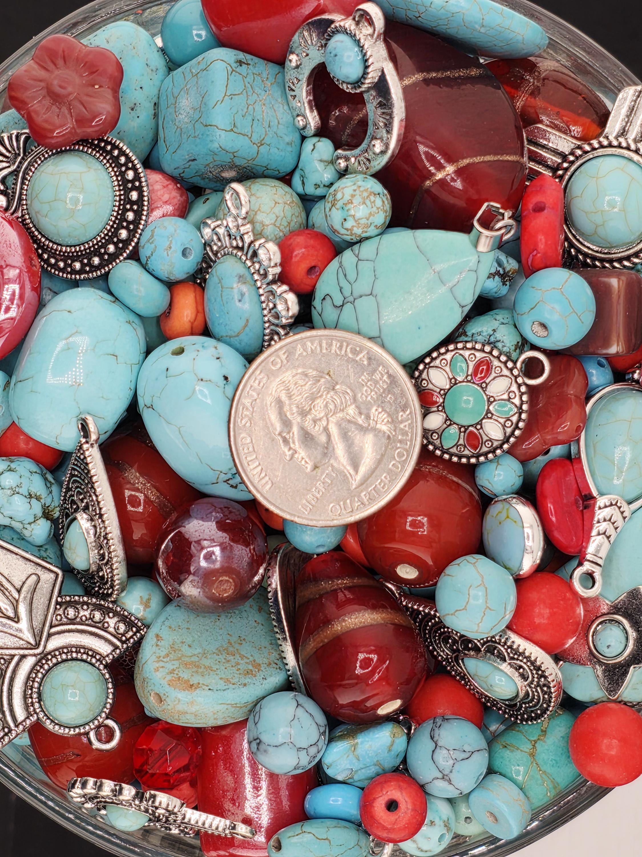 Santa Fe Sky Howlite Beads, Textured Gemstones (2oz Craft Lot) | Jewelry Making Bracelet Supply | Learise Curated Mix