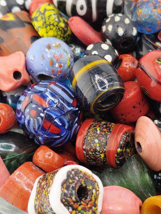 Trade Bead Collection: Vintage Glass Spacers (2 Ounce Mix) | Jewelry Making Bracelet Supply | Learise Curated Mix