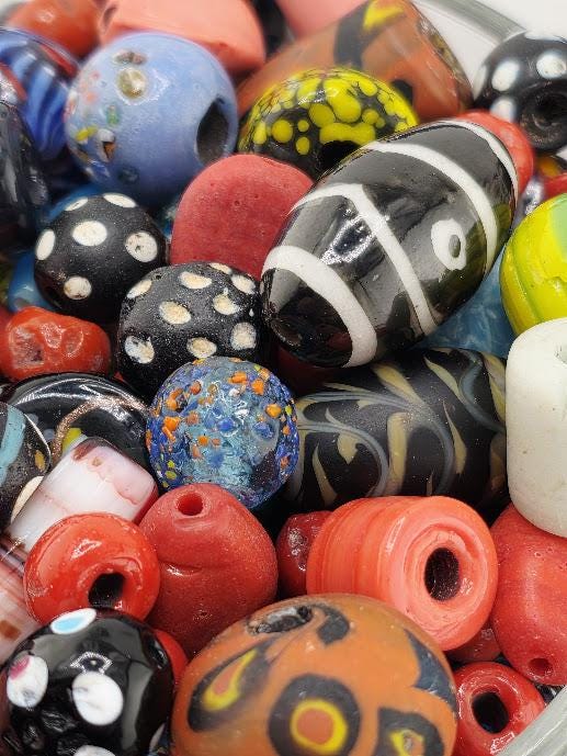 Trade Bead Collection: Vintage Glass Spacers (2 Ounce Mix) | Jewelry Making Bracelet Supply | Learise Curated Mix