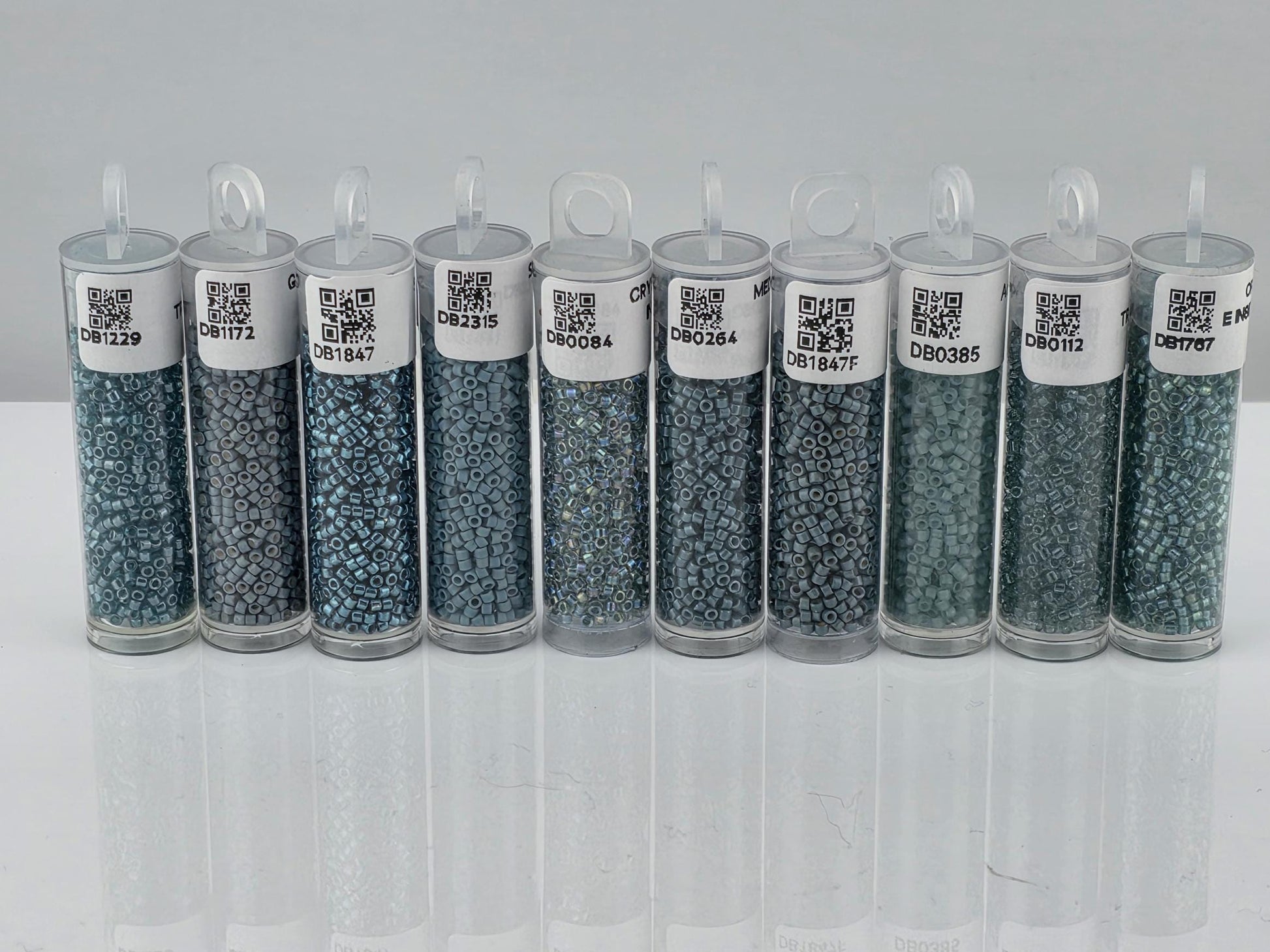 Miyuki Delica Seed Bead Set - Seafoam, Aqua & Teal Mix - 10 Tube Collection (7g each)