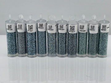 Miyuki Delica Seed Bead Set - Seafoam, Aqua & Teal Mix - 10 Tube Collection (7g each)