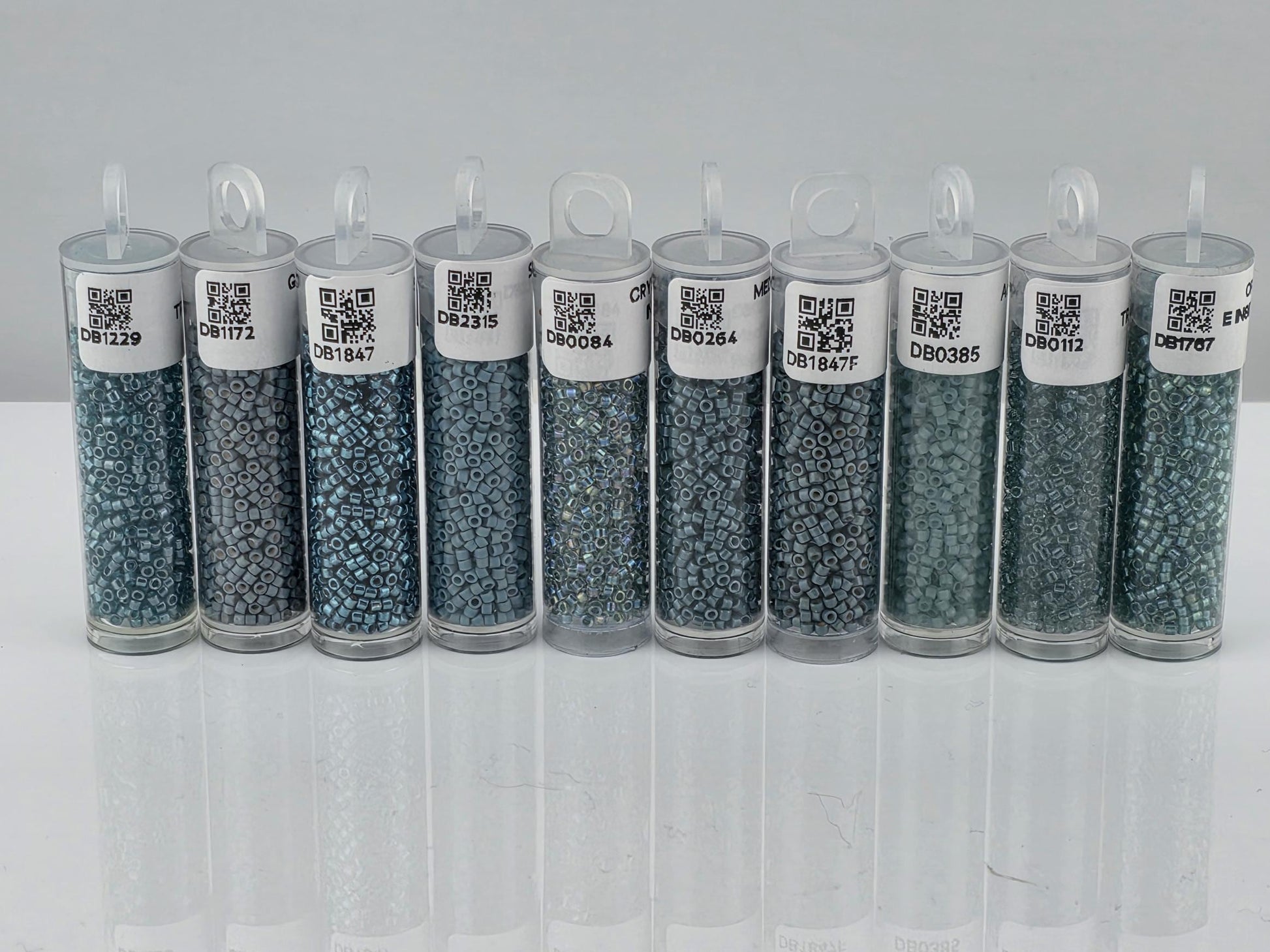 Miyuki Delica Seed Bead Set - Seafoam, Aqua & Teal Mix - 10 Tube Collection (7g each) | Japanese Seed Beads | Bead Weaving Embroidery Supply