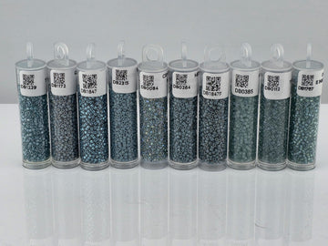 Miyuki Delica Seed Bead Set - Seafoam, Aqua & Teal Mix - 10 Tube Collection (7g each) | Japanese Seed Beads | Bead Weaving Embroidery Supply
