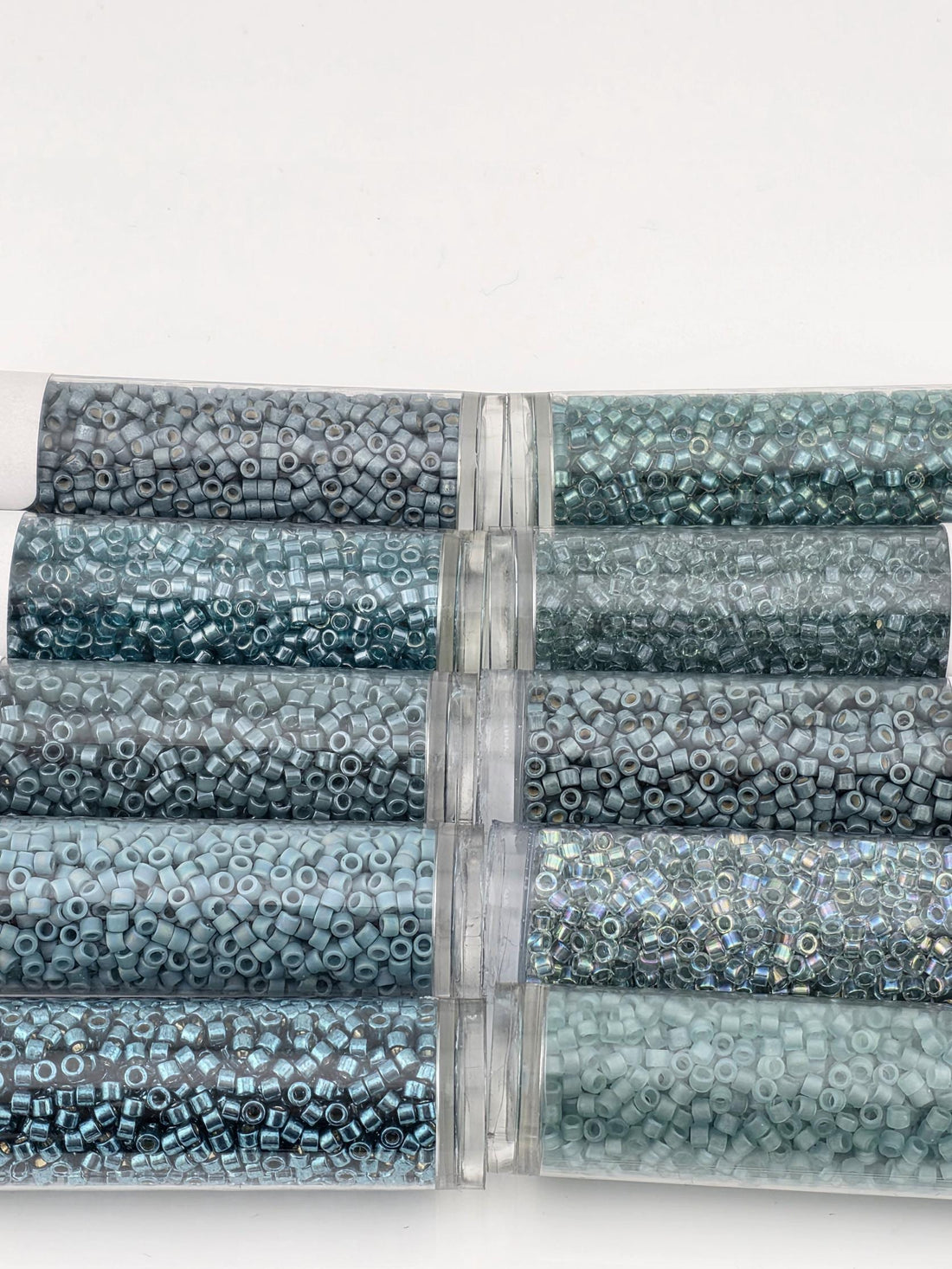 Miyuki Delica Seed Bead Set - Seafoam, Aqua & Teal Mix - 10 Tube Collection (7g each) | Japanese Seed Beads | Bead Weaving Embroidery Supply