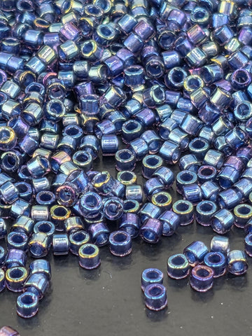 DB2386:Lapis Stone Inside Color Lined Rainbow Duracoat | Size 11/0 | 7g