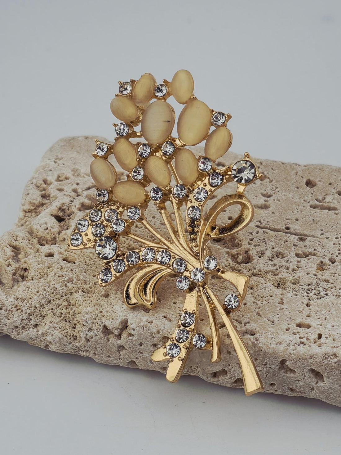 Rhinestone Balloon & Flower Brooch (Versatile Scarf Clip Pin) | Handmade Pin | Jacket Scarf Hat Accessory | Gift Idea