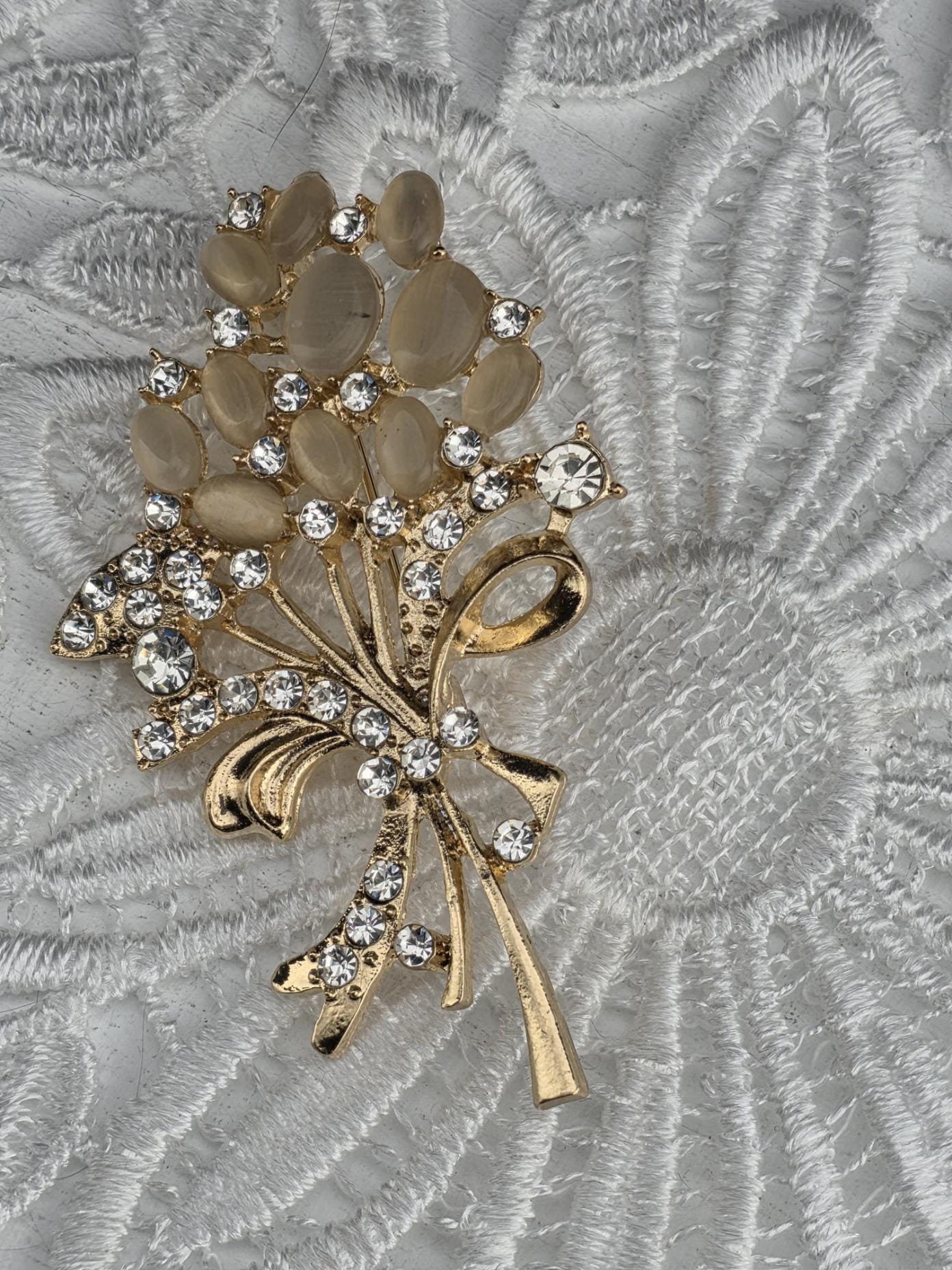 Rhinestone Balloon & Flower Brooch (Versatile Scarf Clip Pin) | Handmade Pin | Jacket Scarf Hat Accessory | Gift Idea