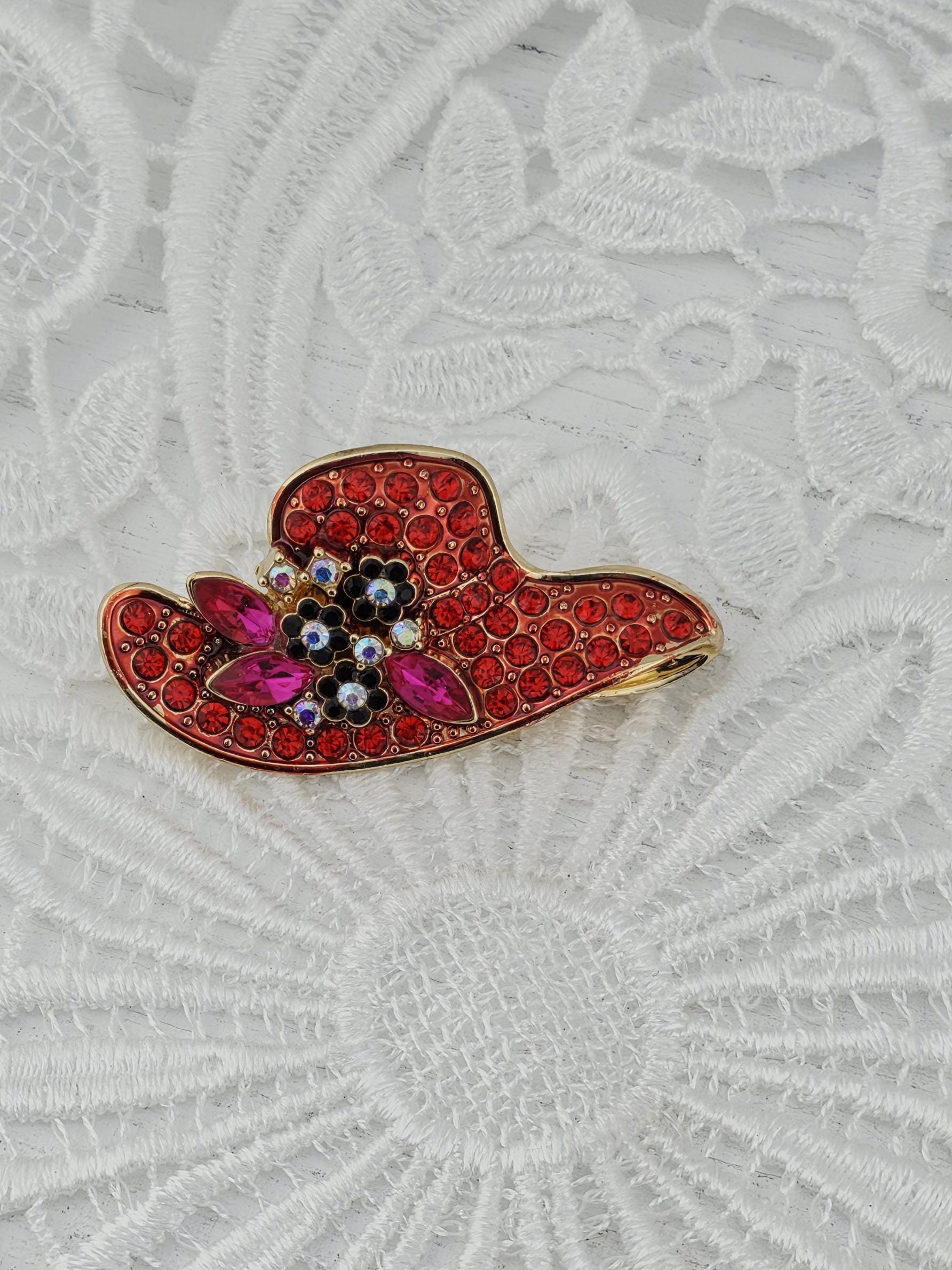 Hat Brooch: Bohemian Style Sparkle (Rhinestone Accent) | Handmade Pin | Jacket Scarf Hat Accessory | Gift Idea