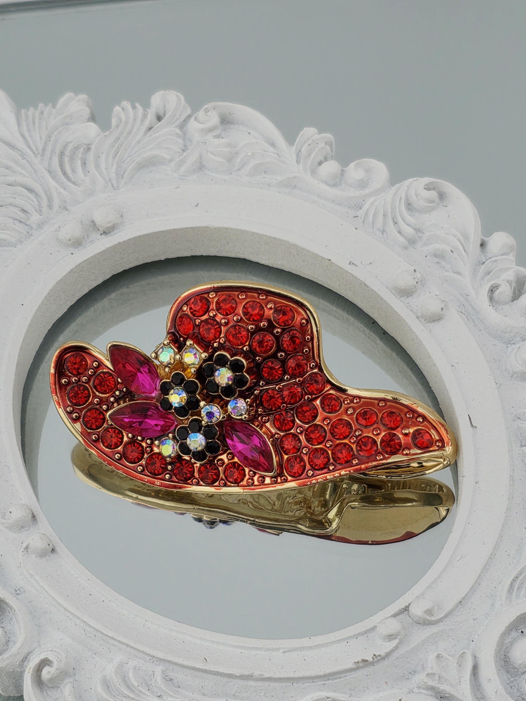 Hat Brooch: Bohemian Style Sparkle (Rhinestone Accent) | Handmade Pin | Jacket Scarf Hat Accessory | Gift Idea