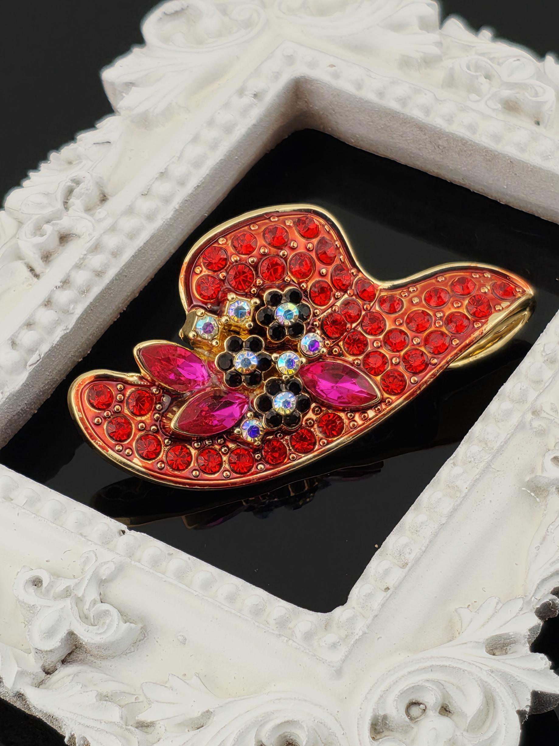 Hat Brooch: Bohemian Style Sparkle (Rhinestone Accent) | Handmade Pin | Jacket Scarf Hat Accessory | Gift Idea