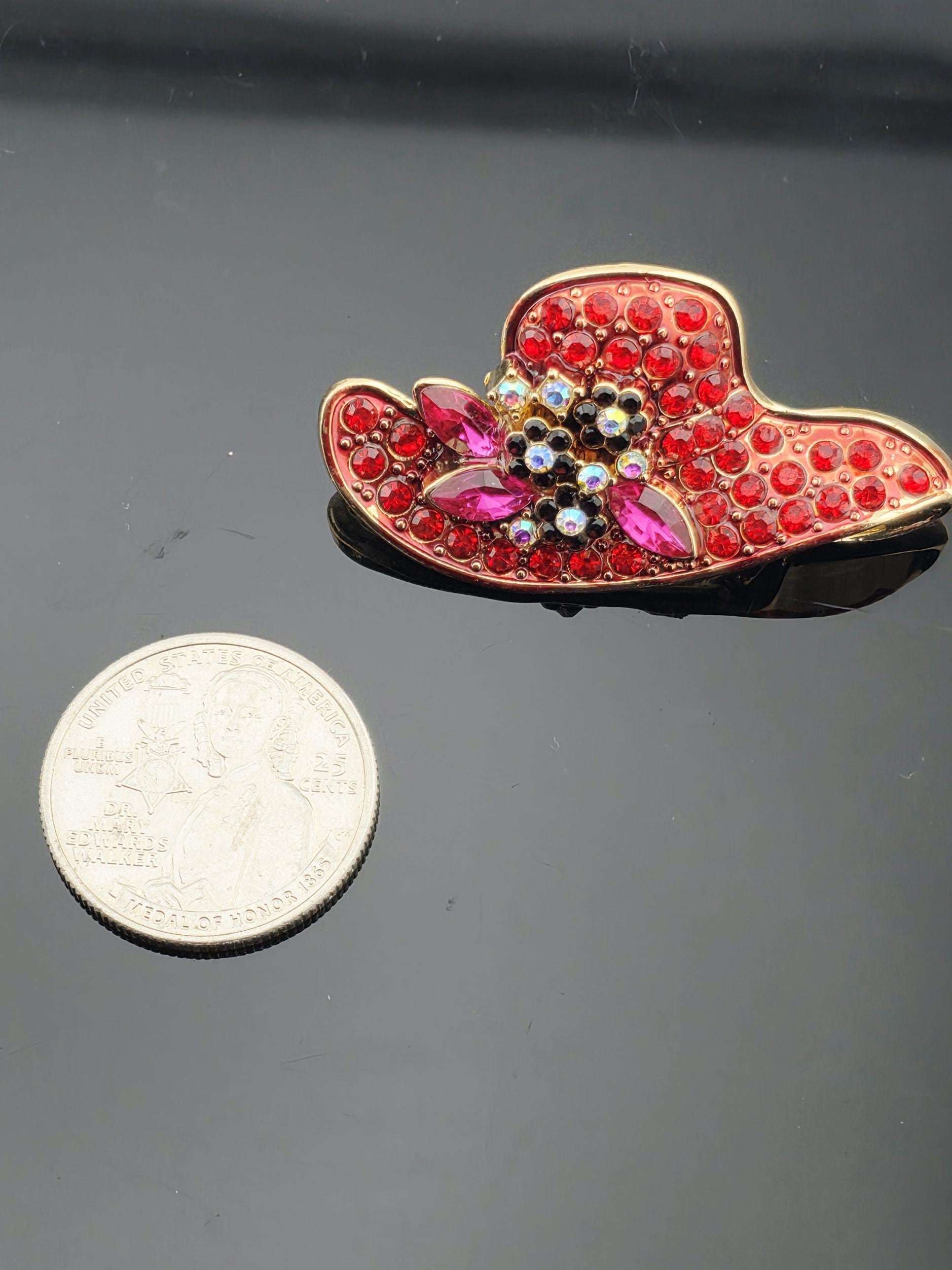Hat Brooch: Bohemian Style Sparkle (Rhinestone Accent) | Handmade Pin | Jacket Scarf Hat Accessory | Gift Idea