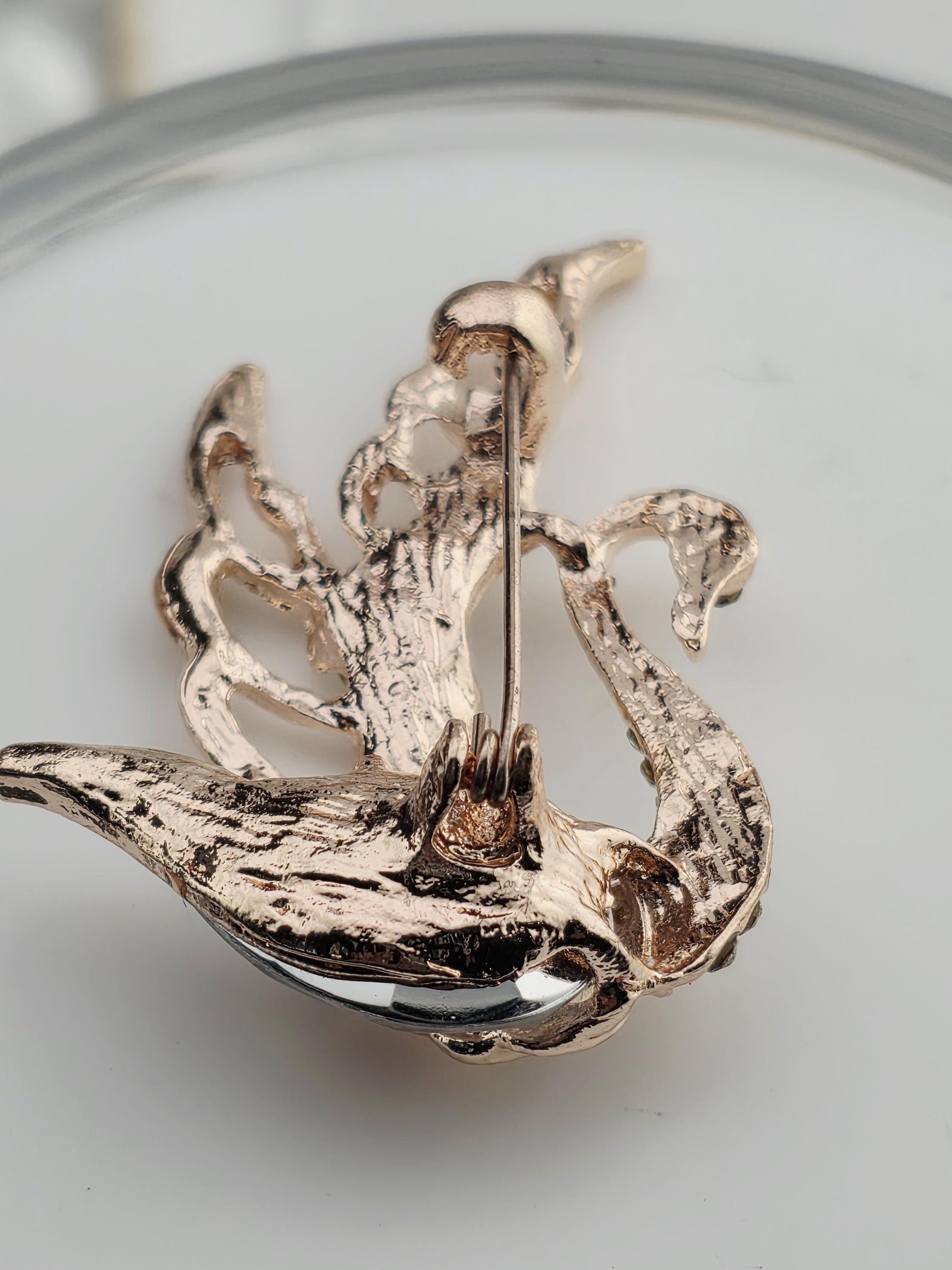 Swan Brooch: Rhinestone Sparkle - Elegant Wedding Accessory | Handmade Pin | Jacket Scarf Hat Accessory | Gift Idea