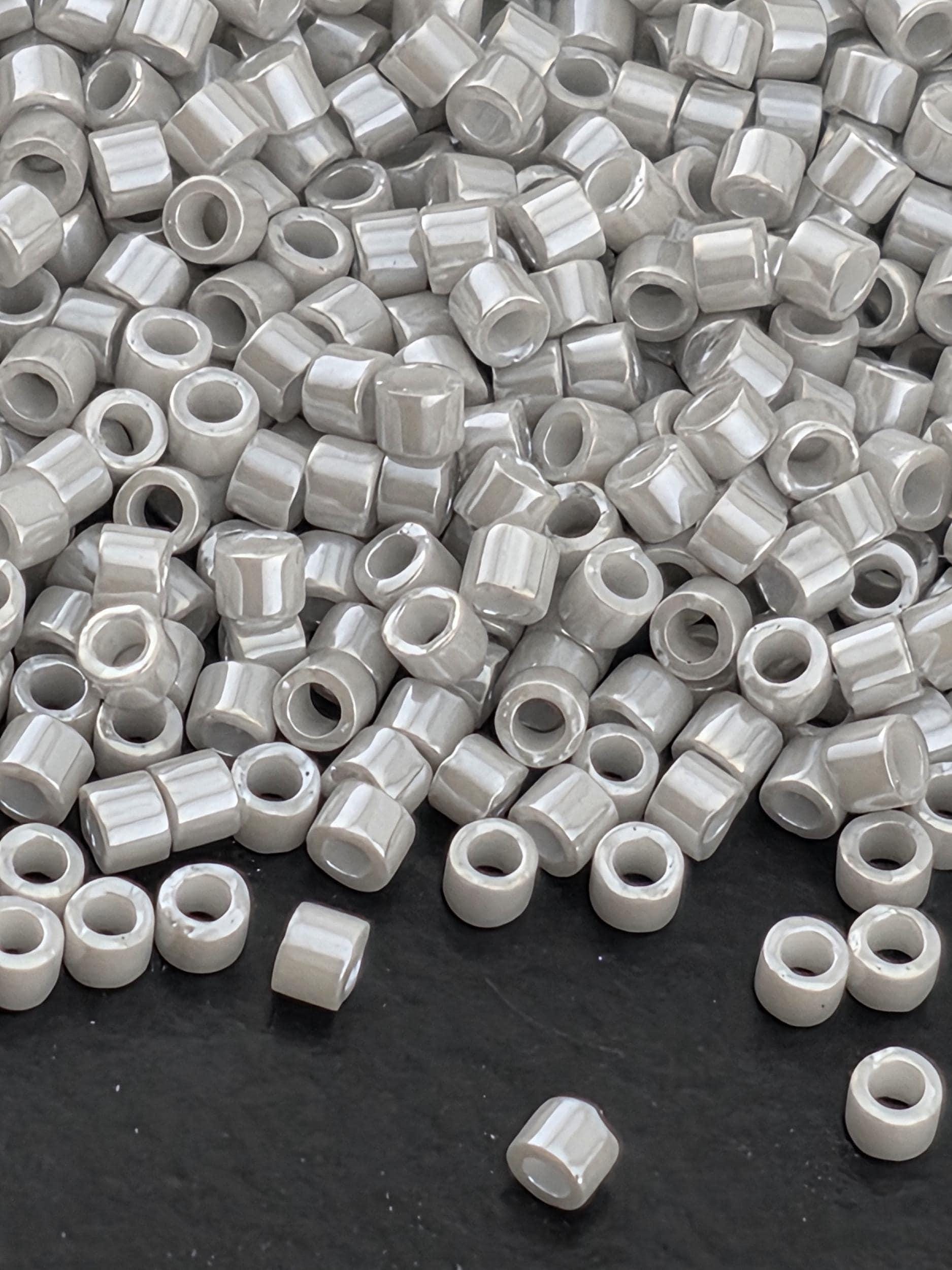 Turtle Dove Grey Opaque Luster | Size 11/0 | 7g | Japanese Seed Beads | Bead Weaving Embroidery Supply | DIY Jewelry