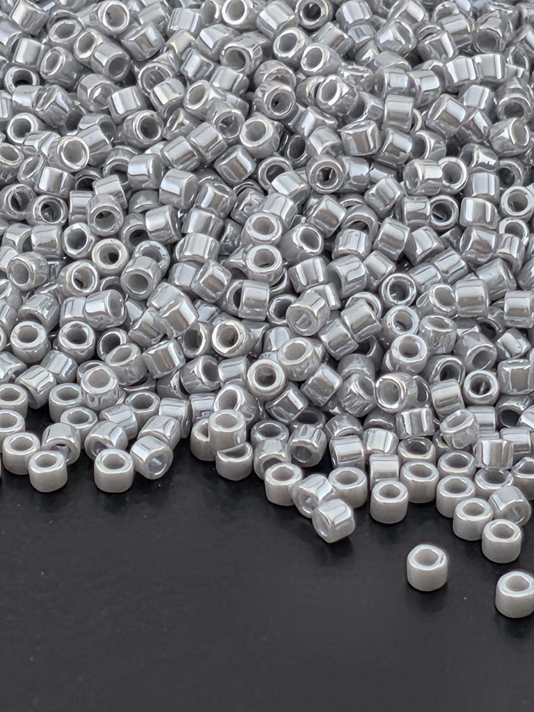 Ghost Grey Opaque Luster | Size 11/0 | 7g | Japanese Seed Beads | Bead Weaving Embroidery Supply | DIY Jewelry
