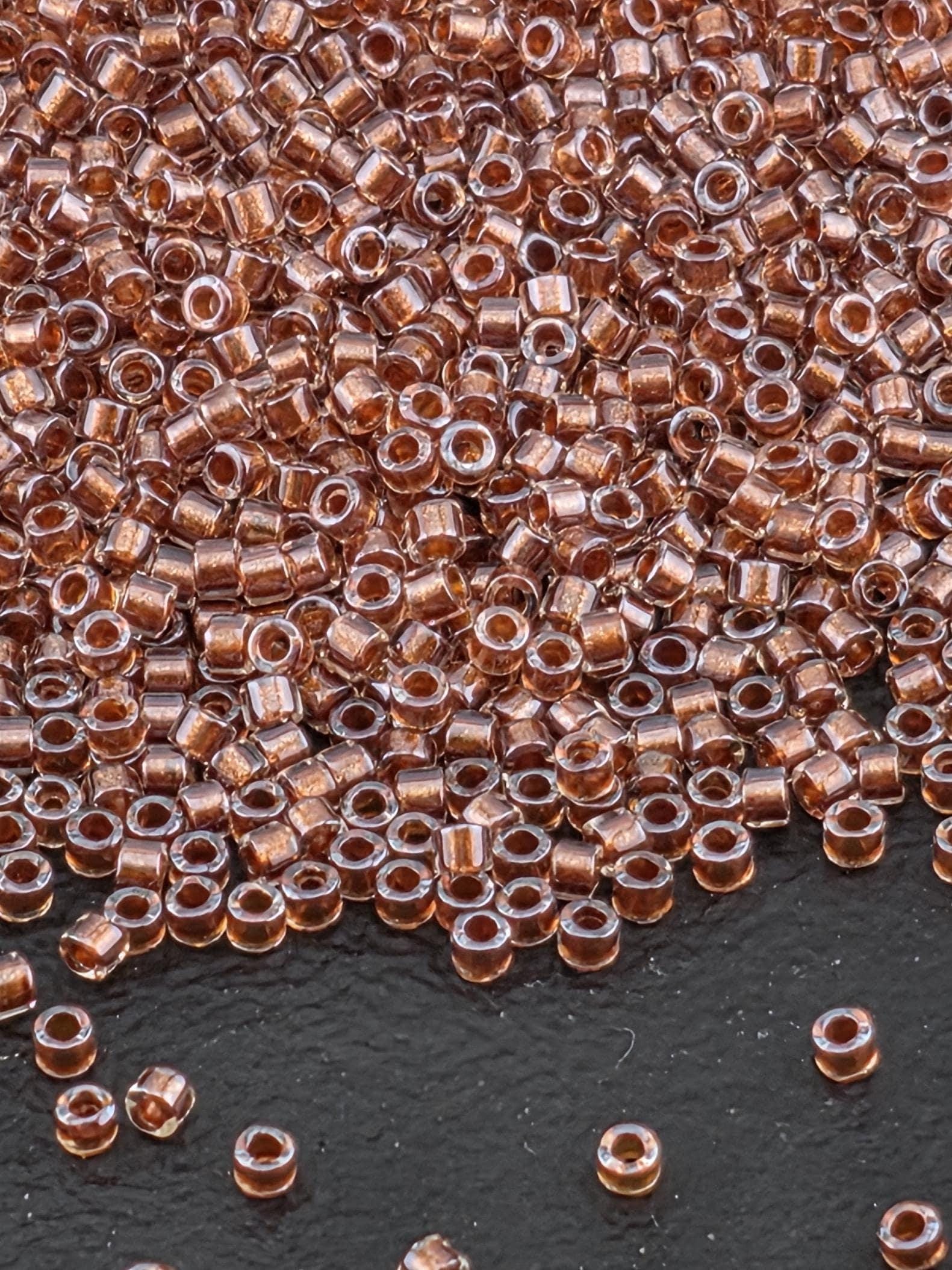 Crystal/Auburn Inside Color Lined Sparkle Duracoat | Size 11/0 | 7g | Japanese Seed Beads | Bead Weaving Embroidery Supply | DIY Jewelry