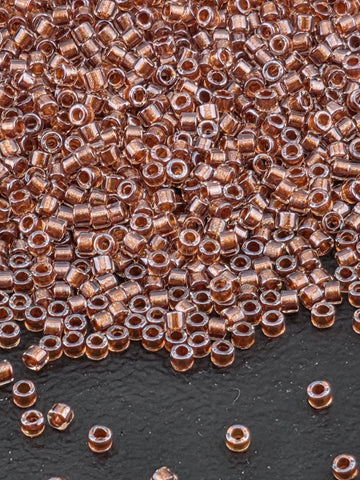 Crystal/Auburn Inside Color Lined Sparkle Duracoat | Size 11/0 | 7g | Japanese Seed Beads | Bead Weaving Embroidery Supply | DIY Jewelry