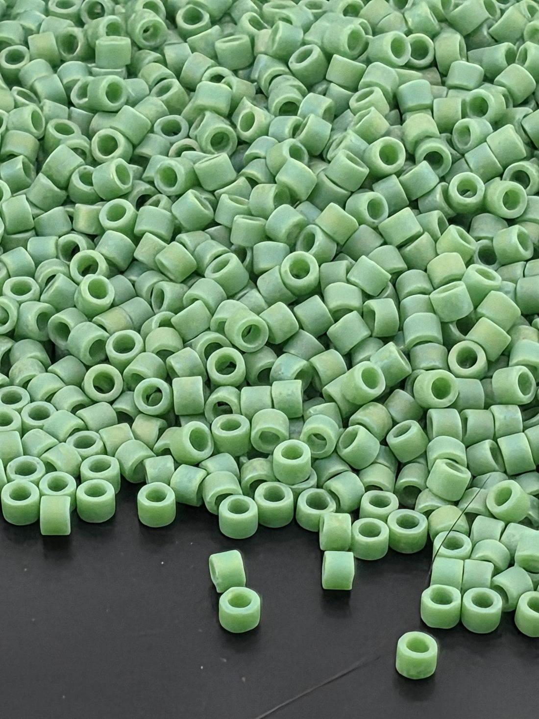 Soft Green Opaque Matte Rainbow | Size 11/0 | 7g | Japanese Seed Beads | Bead Weaving Embroidery Supply | DIY Jewelry