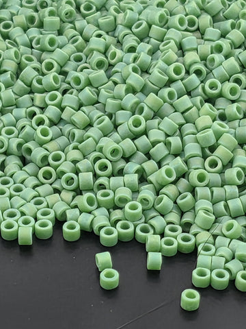 Soft Green Opaque Matte Rainbow | Size 11/0 | 7g | Japanese Seed Beads | Bead Weaving Embroidery Supply | DIY Jewelry