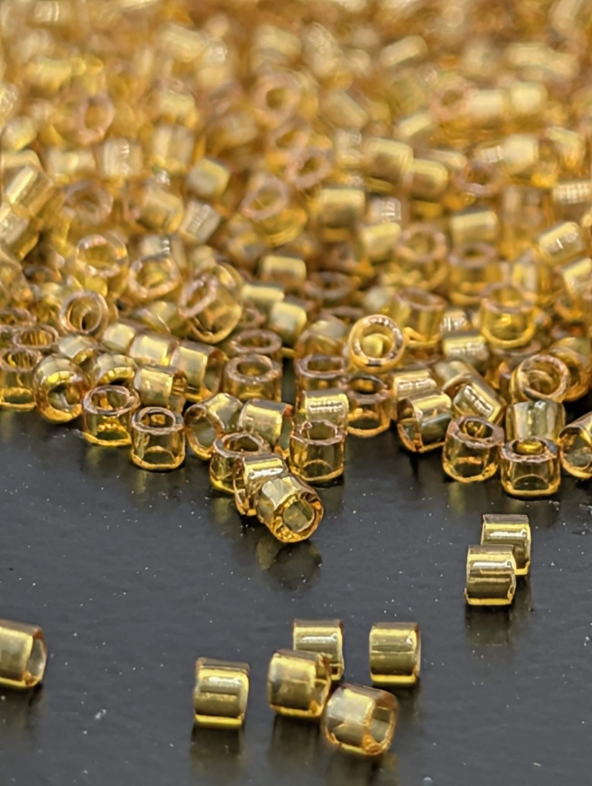 Sunflower Yellow Translucent Inside Color Lined | Size 11/0 | 7g | Japanese Seed Beads | Bead Weaving Embroidery Supply | DIY Jewelry