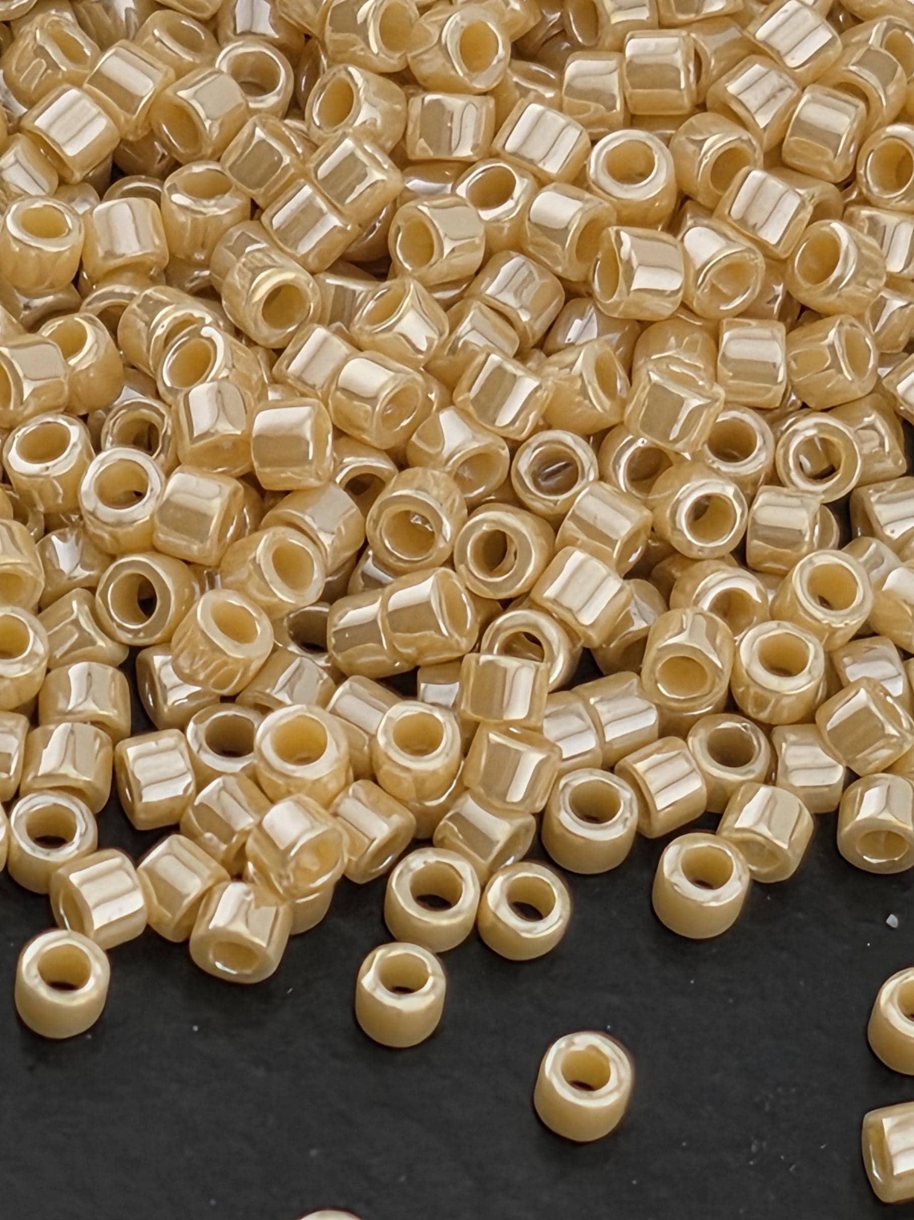 Light Butter Rum Opaque Luster | Size 11/0 | 7g | Japanese Seed Beads | Bead Weaving Embroidery Supply | DIY Jewelry