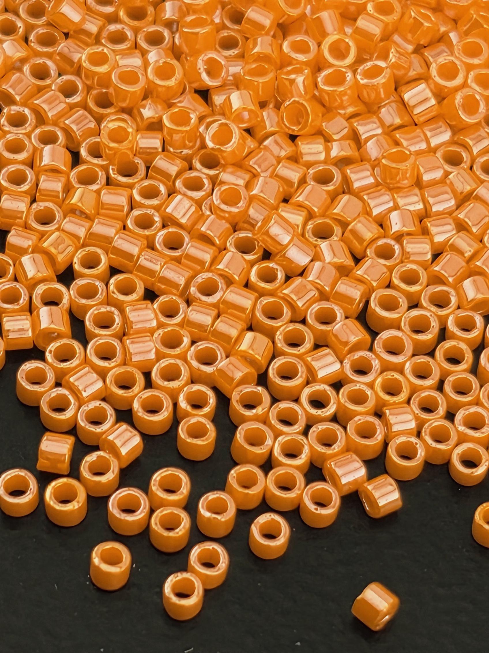 Mandarin Orange Opaque Luster | Size 11/0 | 7g | Japanese Seed Beads | Bead Weaving Embroidery Supply | DIY Jewelry