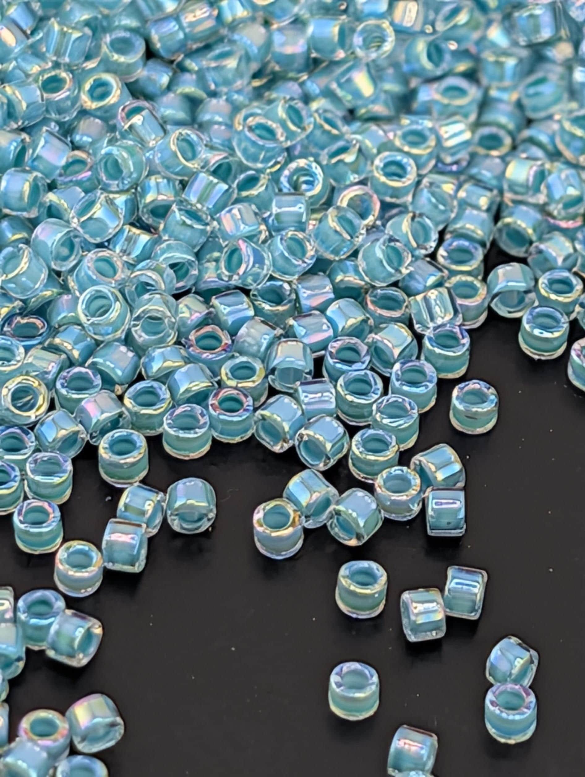 Crystal/Aqua ICL/R | Size 11/0 | 7g | Japanese Seed Beads | Bead Weaving Embroidery Supply | DIY Jewelry