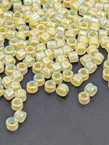 Crystal/Soft Yellow ICL/R | Size 11/0 | 7g | Japanese Seed Beads | Bead Weaving Embroidery Supply | DIY Jewelry