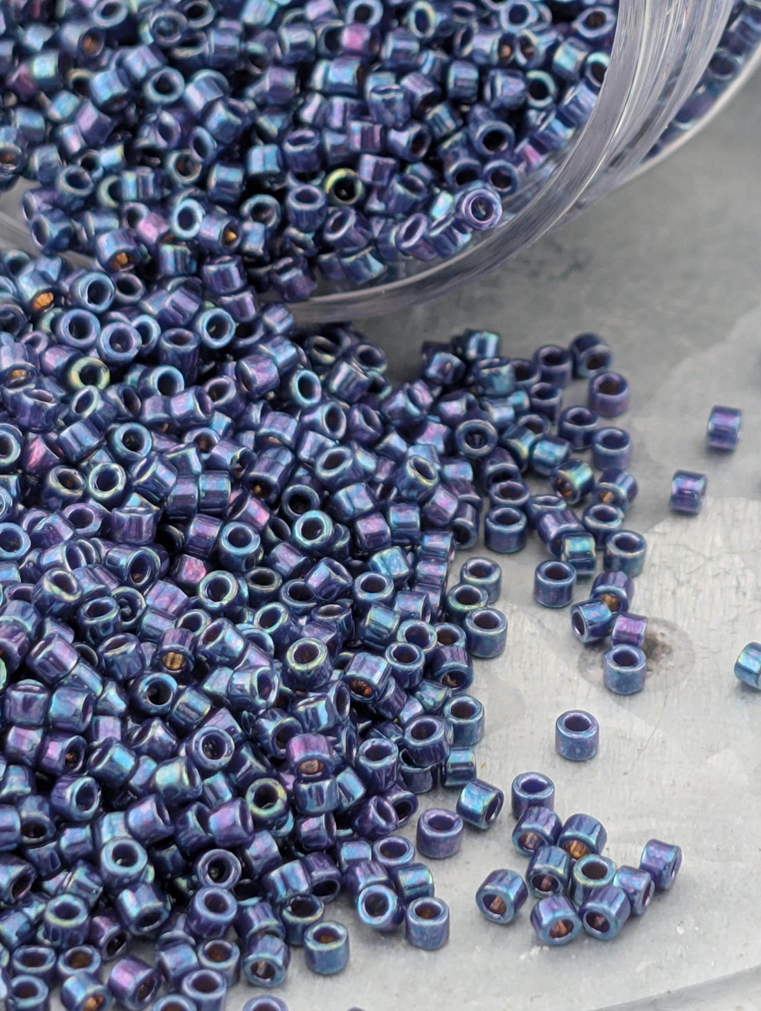 DB0135:Moonlit Purple Opaque Luster Rainbow | Size 11/0 | 7g