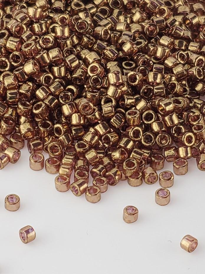 Gold Rose T/L | Size 11/0 | 7g | Japanese Seed Beads | Bead Weaving Embroidery Supply | DIY Jewelry
