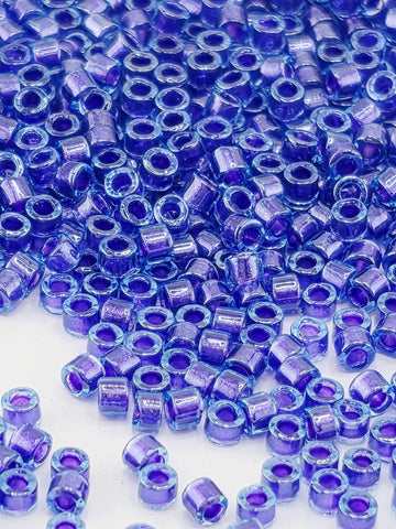 DB0284:Light Blue/Purple Inside Color Lined Sparkle | Size 11/0 | 7g