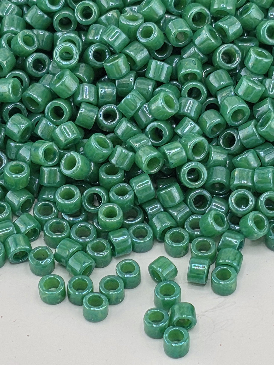 Green Opaque (D) | Size 11/0 | 7g | Japanese Seed Beads | Bead Weaving Embroidery Supply | DIY Jewelry