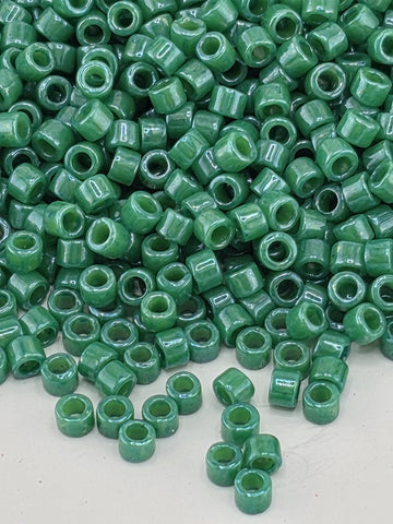 Green Opaque (D) | Size 11/0 | 7g | Japanese Seed Beads | Bead Weaving Embroidery Supply | DIY Jewelry