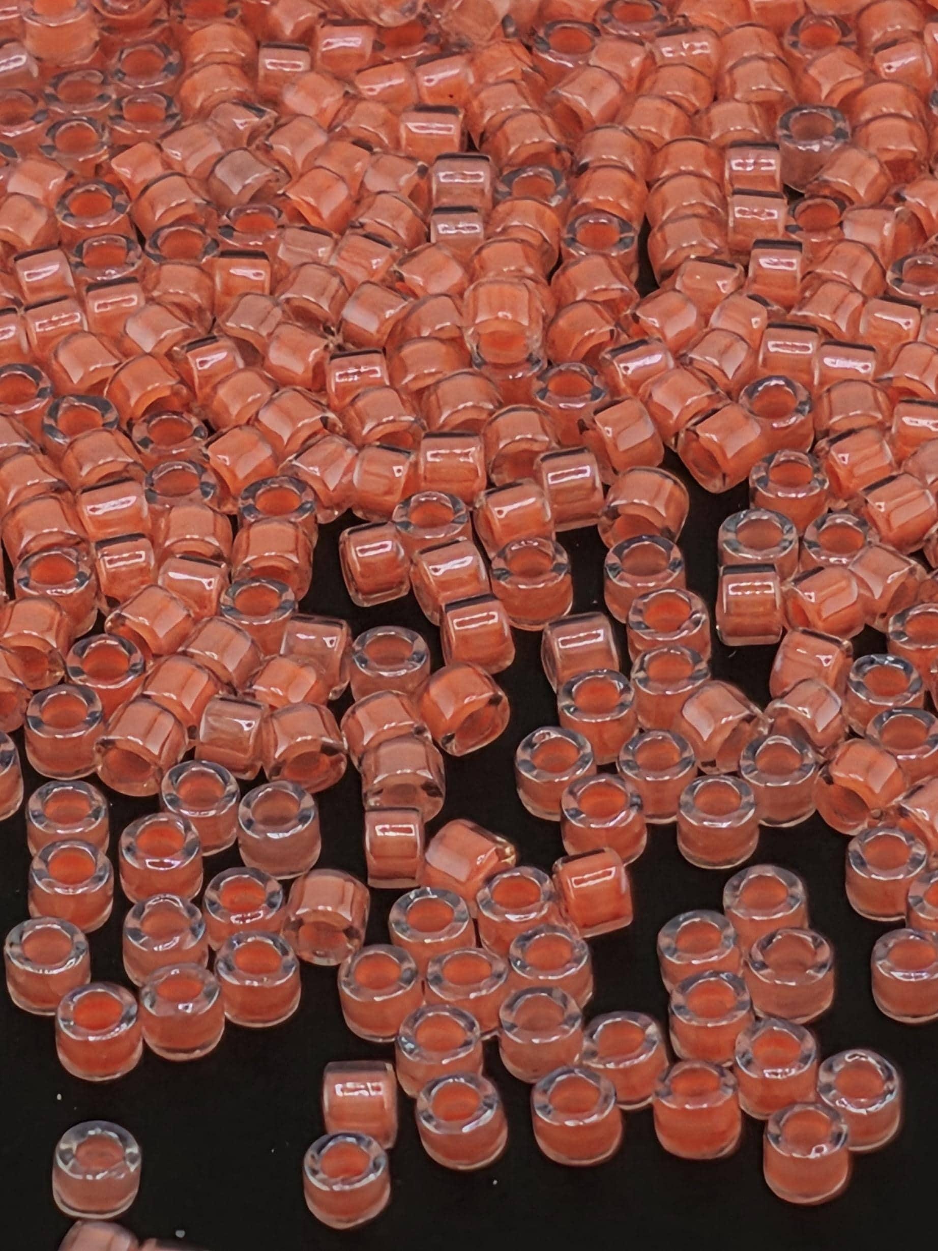 DB2034:Luminous Bright Salmon Inside Color Lined | Size 11/0 | 7g
