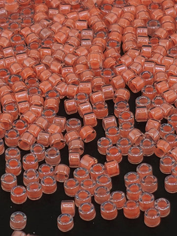 DB2034:Luminous Bright Salmon Inside Color Lined | Size 11/0 | 7g
