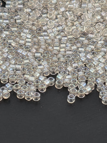 Crystal/Cotton Candy Translucent Inside Color Lined Pearl | Size 11/0 | 7g | Japanese Seed Beads | Bead Weaving Embroidery Supply
