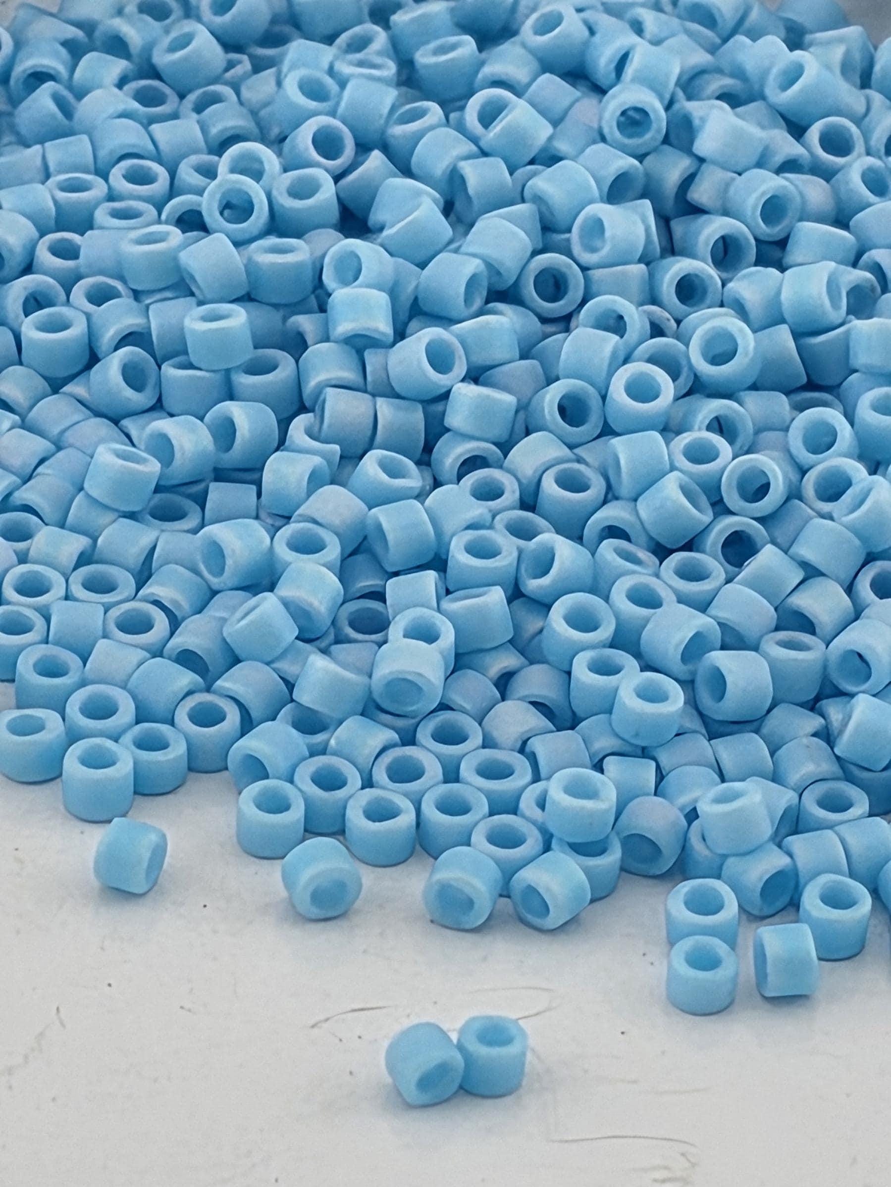Sky Blue Opaque Matte Rainbow | Size 11/0 | 7g | Japanese Seed Beads | Bead Weaving Embroidery Supply | DIY Jewelry