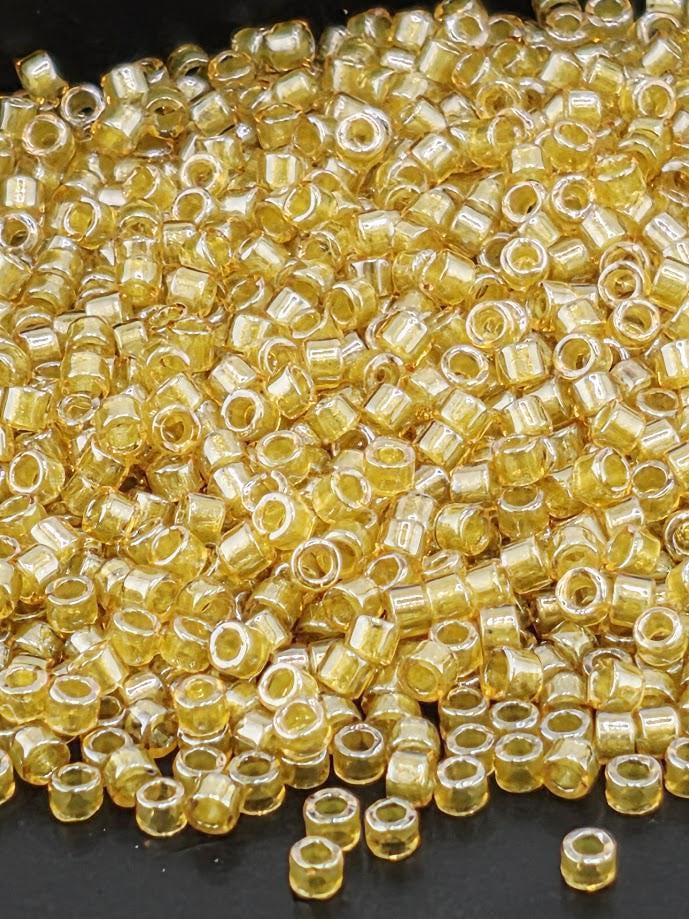 Light Topaz/Topaz Inside Color Lined Sparkle Duracoat | Size 11/0 | 7g | Japanese Seed Beads | Bead Weaving Embroidery Supply | DIY Jewelry