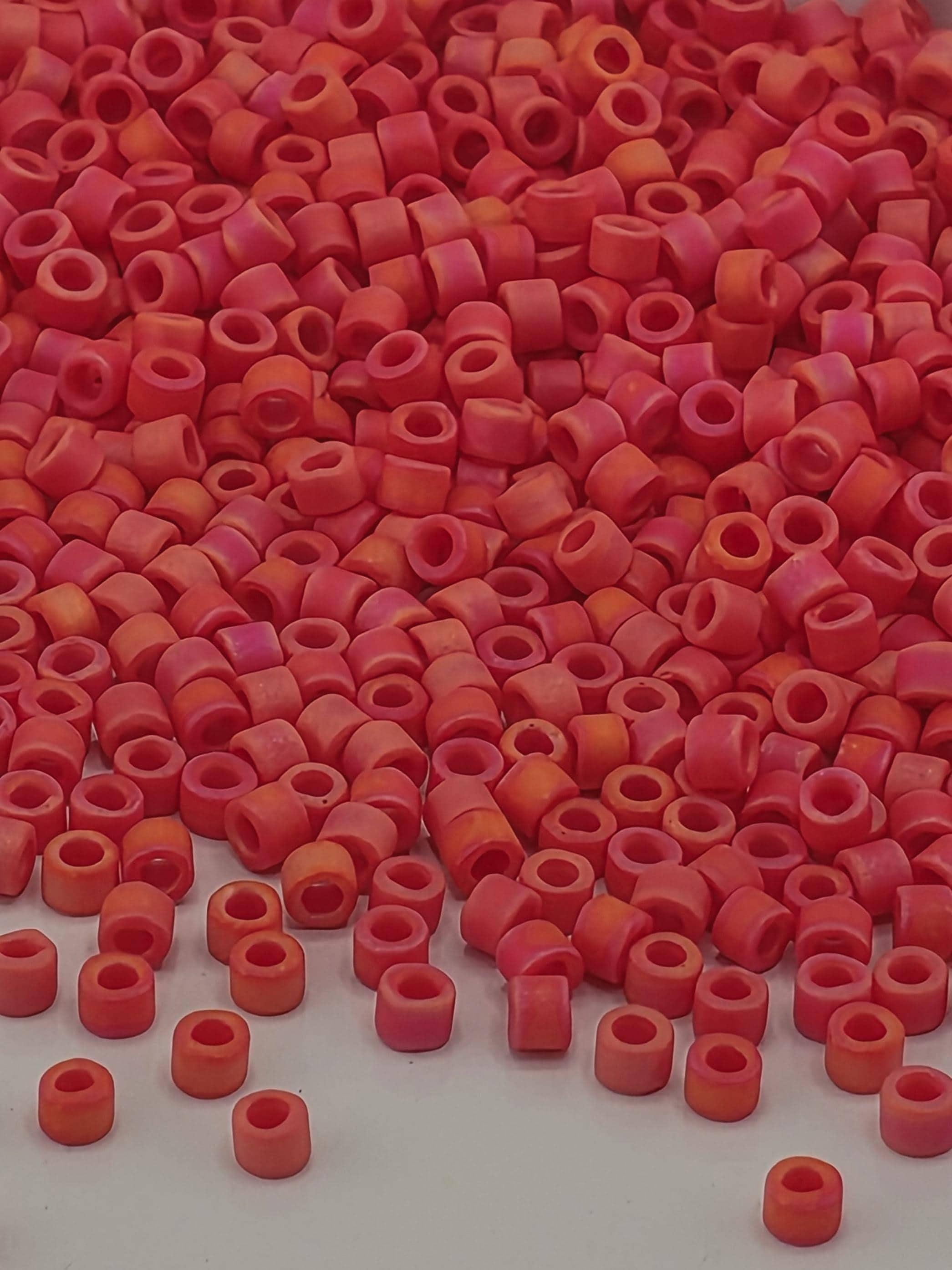 Strawberry Opaque Matte Rainbow | Size 11/0 | 7g | Japanese Seed Beads | Bead Weaving Embroidery Supply | DIY Jewelry