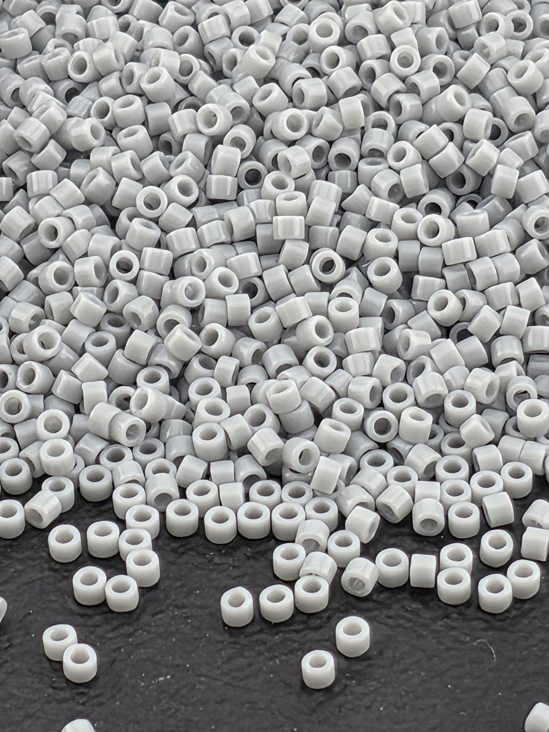 Ghost Grey Opaque | Size 11/0 | 7g | Japanese Seed Beads | Bead Weaving Embroidery Supply | DIY Jewelry